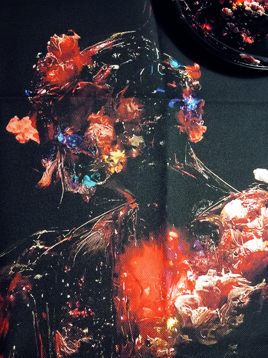 Artistic textile Eco Cotton tea towels / Volcanic series