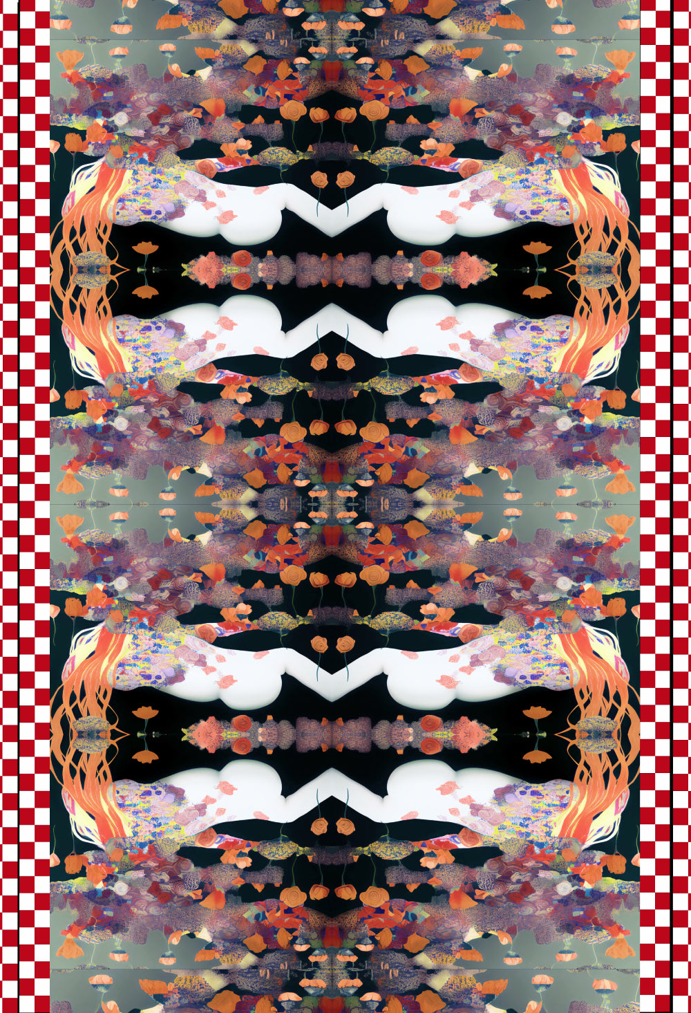 Eco katoenen theedoek met abstracte print – artistiek textiel voor de keuken.