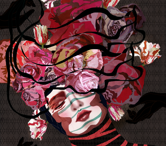 Luxe Jacquard deken barokbloemenportrait– moderne wanddecoratie voor interieur