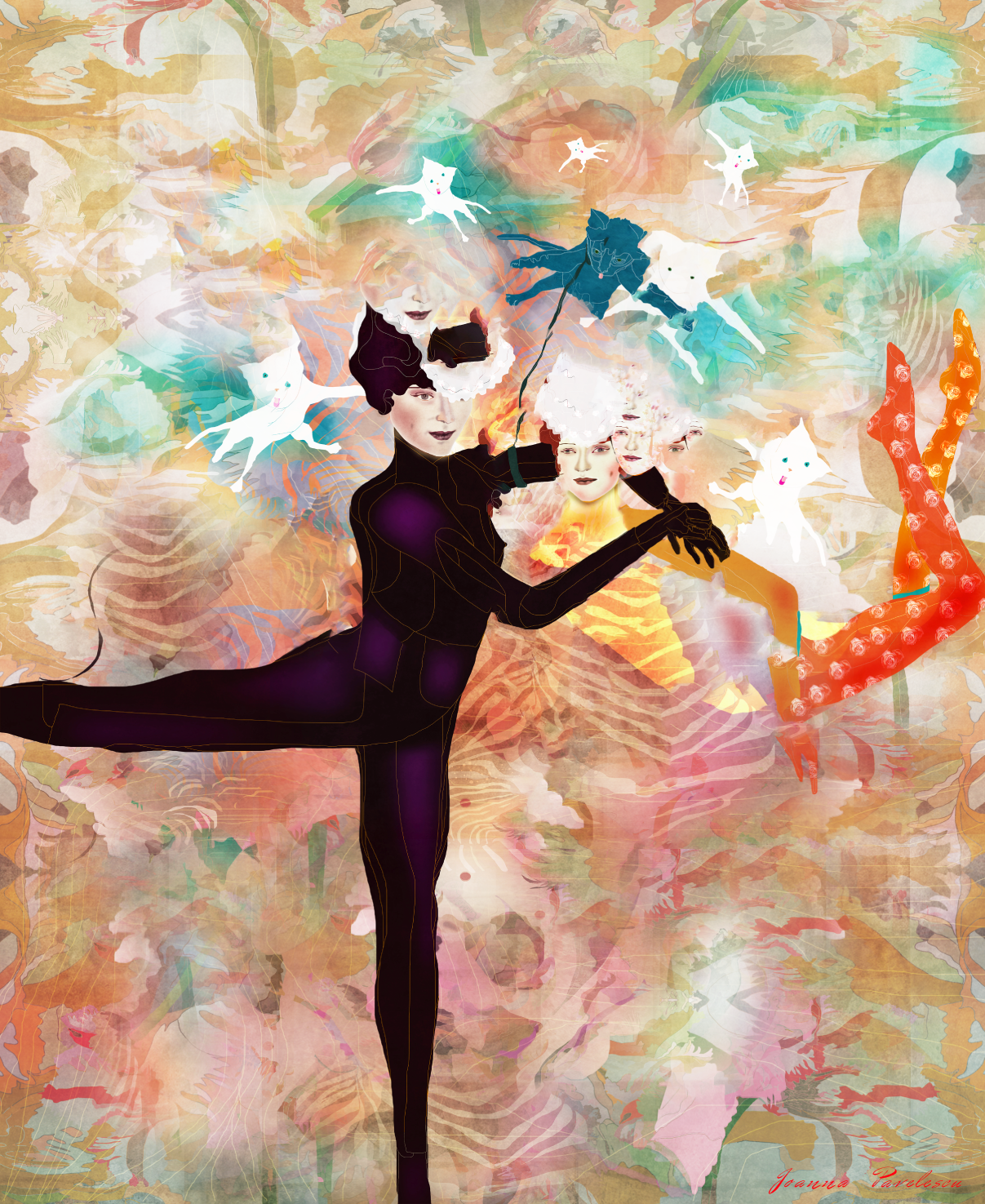 figuratieve kunstprint surrealistische illustratie – moderne wanddecoratie