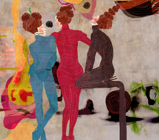 Figuratieve kunstprint met vrouwen illustratie – moderne wanddecoratie voor interieur