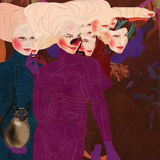 moderne kunstprint figuratieve illustratie – moderne wanddecoratie voor interieur