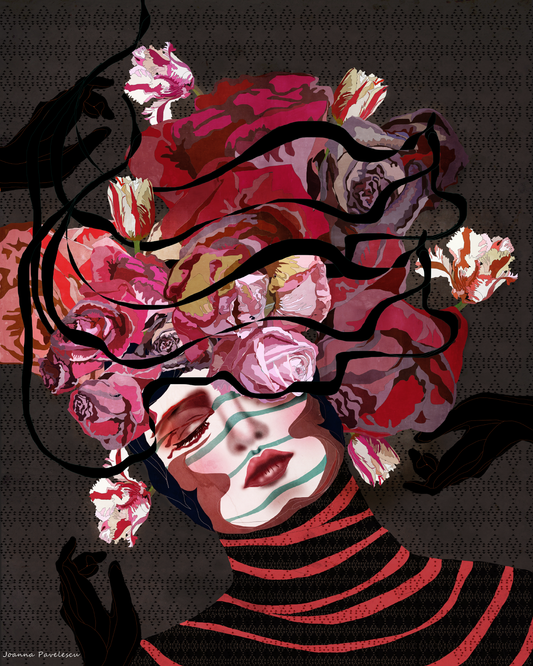 Luxe Jacquard deken barokbloemenportrait– moderne wanddecoratie voor interieur