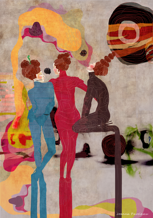 moderne kunstprint figuratieve illustratie – moderne wanddecoratie voor interieur