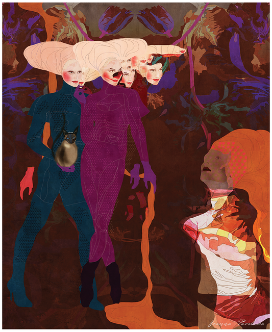 moderne kunstprint figuratieve illustratie – moderne wanddecoratie voor interieur